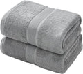 Aibaser Bath Towels - Natural, Ultra Absorbent Towels for Bathroom, Travel, Gym, Shower and Spa (2 Piece Set) (Grey, 35 in x 70 in)