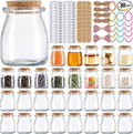BIGIVACA 30 Pack 7oz Glass Jars with Cork Lids & PE Lids, Yogurt & Candle Jars for Making Candles, Small Mason Jars for Spices, Candy, Bath Salts, Wedding, Party & Baby Shower Favors
