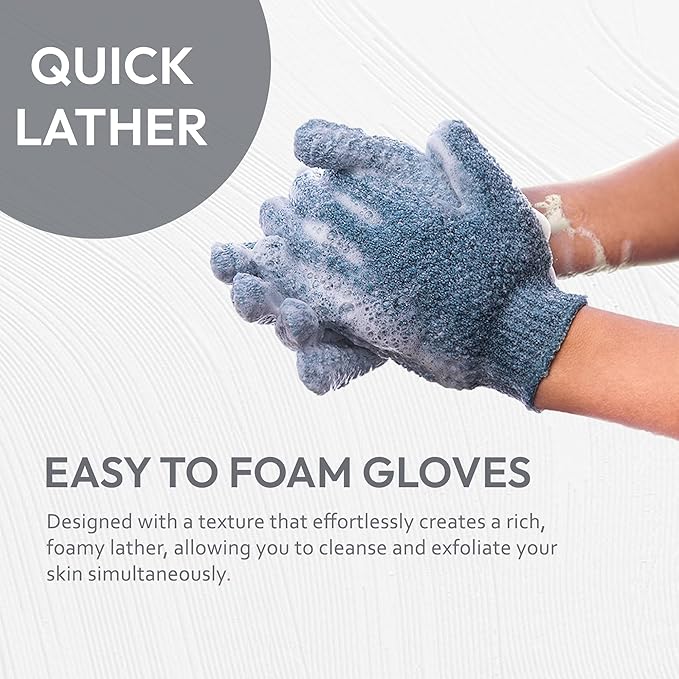 4 Pairs Exfoliating Gloves, 100% Nylon, Dual Texture Body Scrub for Spa, Massage & Dead Skin Removal, Multi-Color Shower Bath Accessories (Cerise/Blush)