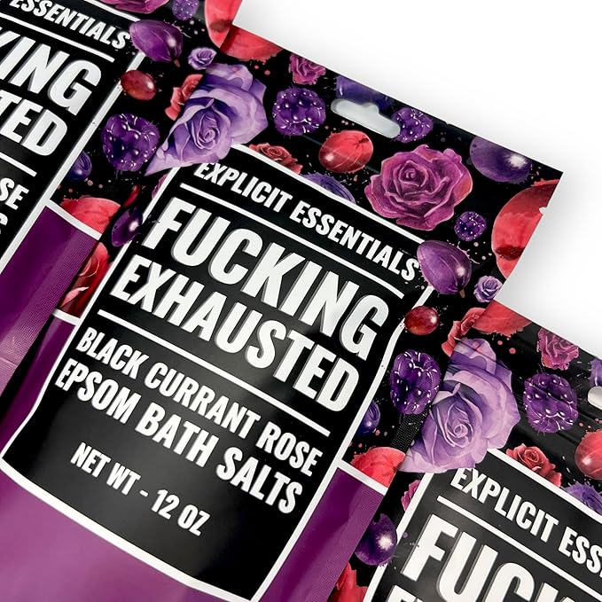 Explicit Essentials Black Currant Rose Epsom Bath Salts, Relaxation Blend, 12 oz