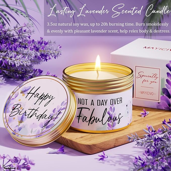 Birthday Gifts for Women Friendship, Unique Happy Birthday Gifts Basket for Mom Her Best Friend Sister Wife Girlfriend Coworker Teacher, Luxury Self Care Box Lavender Relaxing Spa Gifts Set w/Blanket