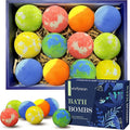 Bath Bombs for Men, Boys, Organic Bath Bombs, Anniversary Birthday Gift Set, Natural with Essential Oil, Epsom Salt and Vitamin C, Non-Toxic, Stress Relief Bath Soak, 6 Scent, 12 Pack for Men & Women