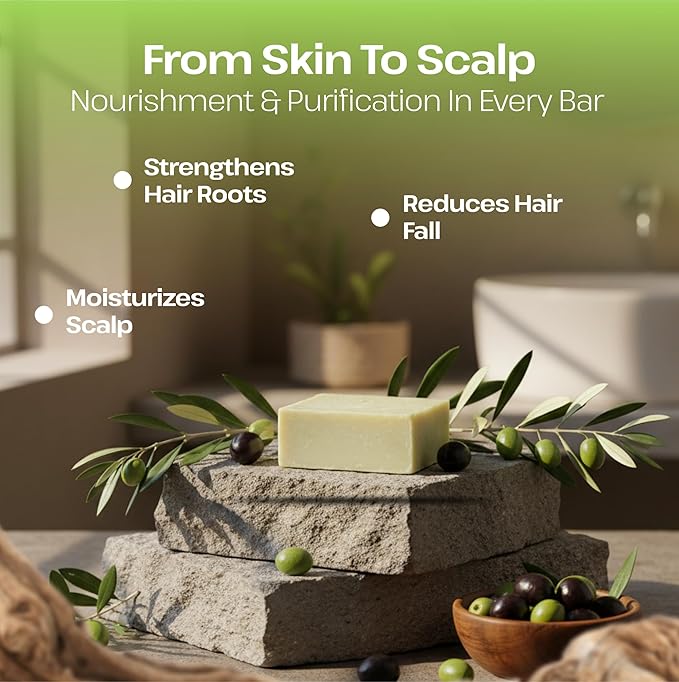 Dr.Ancient Olive Oil Soap Bar, Organic Soap Bars Handcrafted the Traditional Way, Natural Chemical-Free, Vegan, Used for Face Wash, Body Wash, Hand Cleansing and Skin Care, Gentle Cleanser