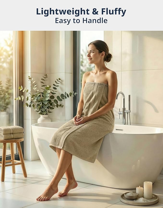 LANE LINEN 100% Cotton Bath Towels Set of 4 (28"x54") - Zero Twist, Cotton Bathroom Towel Sets - Quick Dry, Highly Soft & Absorbent Large Shower Towels for Bathroom - Sustainabaly Produced - Taupe