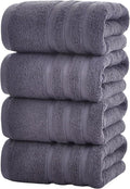 Bath Towels 4 Pack, 30 x 60 Inches, Large 100% Cotton Towels, Soft, Absorbent, Comfortable for Home, Spa, and Gym, (Gray)
