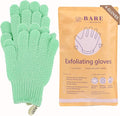 Bare Botanics 4 Pack Mint Exfoliating Shower Gloves - 100% Nylon Fibers for Gentle Exfoliation - for Both Wet or Dry Exfoliation - Machine Washable - Vegan & Cruelty-Free