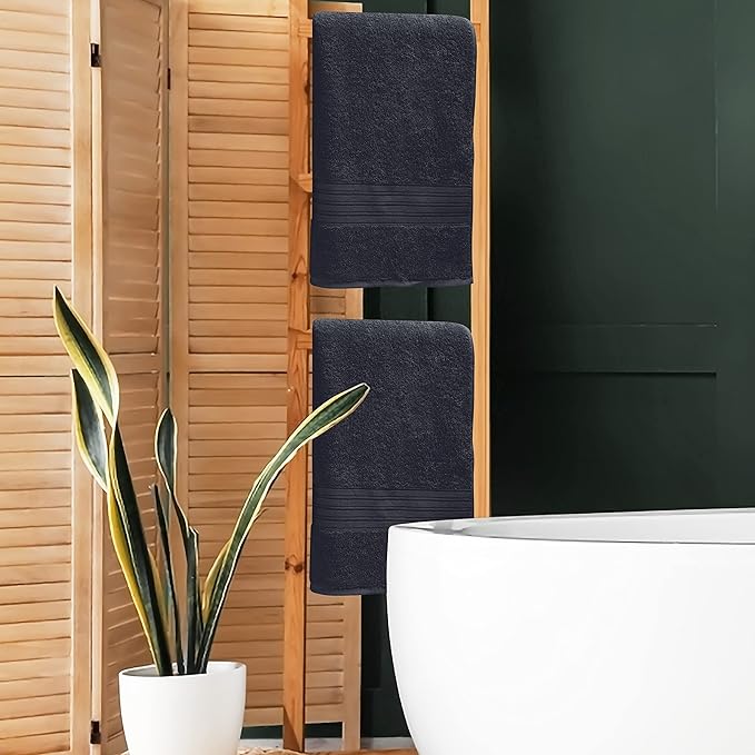 BOUTIQUO Cotton 2 Pack Bath Towel Set 28x55, Eco-Friendly Large Bath Towels, Compact Quickdry Lightweight Soft & Highly Absorbent Bath Towel, Ideal for Everyday Gym Travel Camp Pool - Charcoal Grey