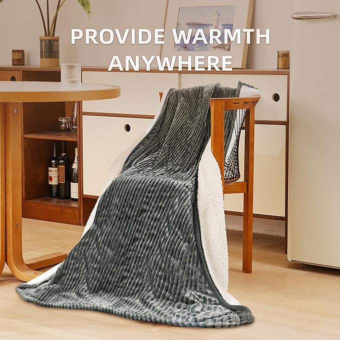 JET'S HOME Heated Blanket 50"x60" - ETL Certified Flannel Electric Blanket Throw Machine Washable Heating Throw with 9 Heating Levels 10 Hours Adjustable Auto-Off (Olive Grey)