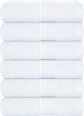 Belizzi Home Ultra Soft 6-Piece Hand Towel Set 16x28-100% Ringspun Cotton - Durable & Highly Absorbent Hand Towels - Ideal for use in Bathroom, Kitchen, Gym, Spa & General Cleaning - White