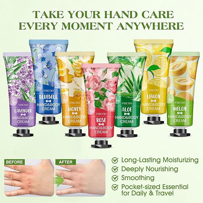 VISCOO 154 Pack Hand Cream Gifts Set for Women, Mothers Day Gifts, Teacher Appreciation Gift, Nurses Week Gift, Bulk Gifts for Women, Moisturizing Mini Hand Lotion Travel Size for Dry Cracked Hands