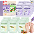12Pack Moisturizing＆8Pack Foot Peeling Foot Mask, Hydrating Foot Masks Dry Cracked Feet,Soothing Moisturizer Repair Rough Heels＆Baby Soft Feet,Exfoliator Peel Calluses Dead Skin Callus Remover(20p)