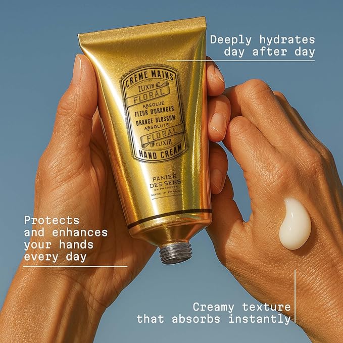 Panier des Sens – Orange Blossom Hand Cream – Moisturizing Hand Lotion for Dry Skin – Premium French Hand Cream, Softening Care for Women, 97% Natural Ingredients, 2.5 Fl Oz