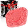 RamPula Face Scrubber, Silicone Exfoliating Brush for Men Women, Facial Cleansing Brush, Manual Waterproof Cleansing Skin Care, Blackhead Removing Pore Cleansing Massaging Face Brushes - Pink