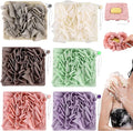6 Pack Washcloth Loofah Combo 2 in 1 Drawstring Loofah Sponge with Bar Soap Pocket Exfoliation Mesh Shower Puff Ball for Body Wash Cleansing and Smooth Skin (Multicolor)