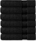 COTTON CRAFT Ultra Soft Hand Towels - 6 Pack -16x28-100% Cotton Face Towel Set - Absorbent Quick Dry Everyday Luxury Hotel Bathroom Kitchen Spa Gym Shower Pool Camp Travel Picnic - 580 GSM - Black