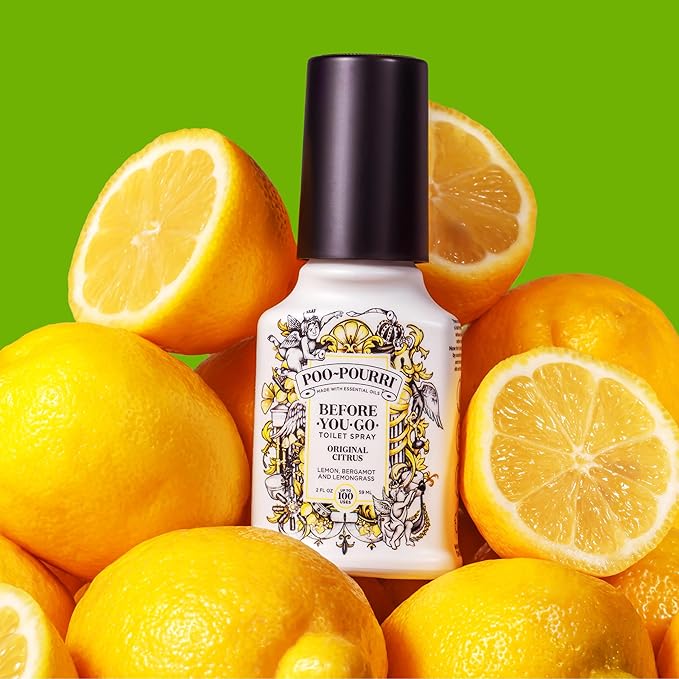 Poo-Pourri Before-You-Go Toilet Spray, Fresh Sea Salt, 2 Fl Oz, Up to 100 Uses, Bathroom Odor Deodorizer with Essential Oils for Home or Work, Travel Essentials, TSA Approved Size, Sea Salt Bergamot