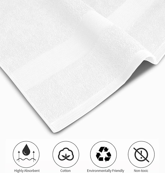 Softolle Luxury Bath Towels Set of 4 (27” x 54”) | Towels for Bathroom | Super Soft | Highly Absorbent Towels for Home, Spa, Gym (Black-White)