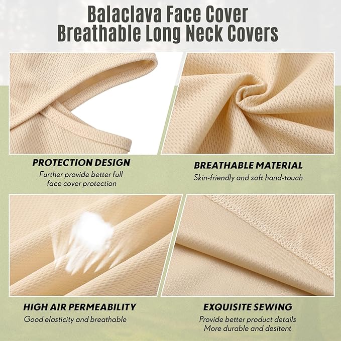 SATINIOR 3 Piece Balaclava Face Cover Sun Protection Neck Cover Summer Balaclava Motorcycle Face Mask for Men Women