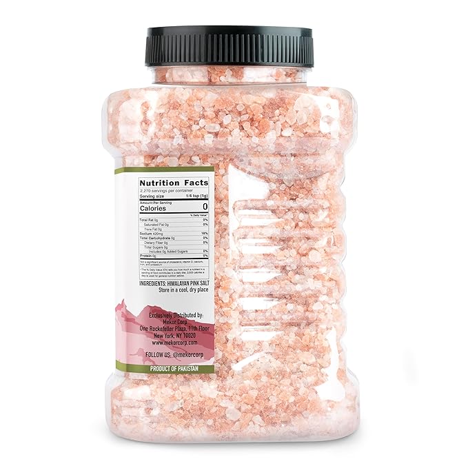 Good Tierra Himalayan Pink Salt in Jar - Coarse, 5 lb (4 Pack of Salt Bulk) - Ideal for Bath Salt, Table Salt Grinders, and Spice Jars