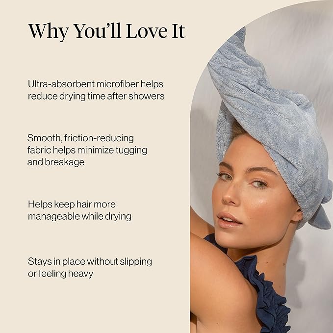 Kitsch Plush Microfiber Hair Towel Wrap for Women – Ultra Absorbent Microfiber Bath Towels for Wet, Curly, Long or Short Hair – Anti-Frizz Hair Wrap, Great Hair Care Gifts for Women