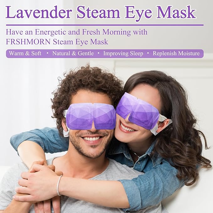 32Packs Steam Eye Mask, Heated Eye Mask for Sleeping, Warm Compress for Eyes, Self Heating Disposal Steam Mask for Home Sleep, Office, Spa, Travel Essentials Mothers Day Gifts (Lavender)