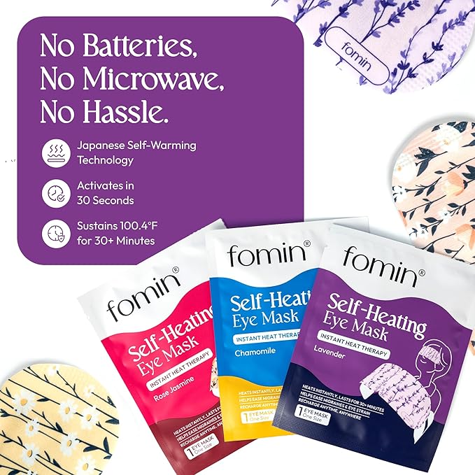 FOMIN Steam Eye Mask for Mothers Day - 20 Pack - Variety Pack - Self Heating Warm Compress for Dry Eyes, Heated Eye Mask for Sleep, Puffiness & Dark Circles Relief, Spa Relaxation Gifts for Mom