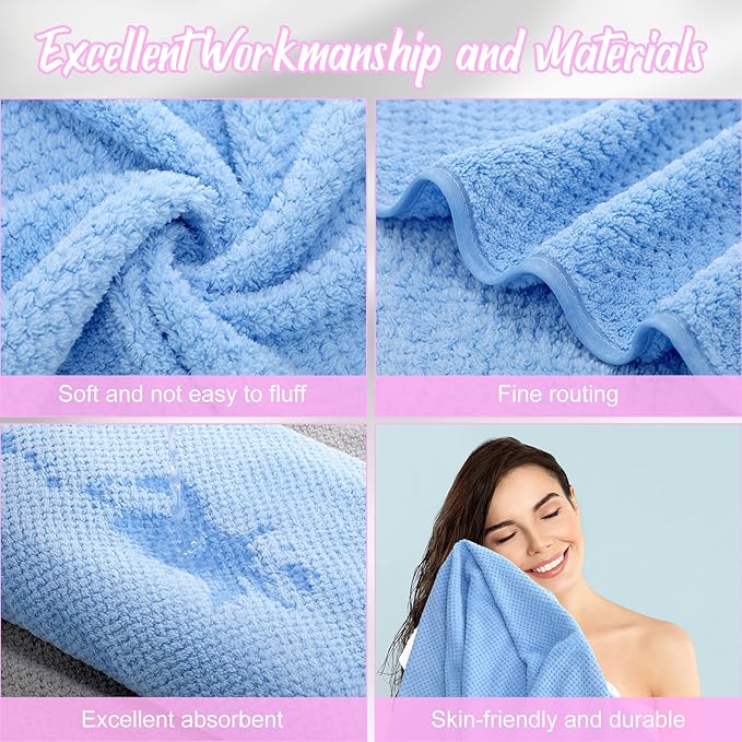 SmoothNovelty 16 Pack Microfiber Bath Towels Bulk 27'' x 60'' Oversized Size Bath Towel Highly Absorbent Extra Large Soft Drying for Beach Shower Summer Salon Sport Gym Party (Lattice,Pastel)