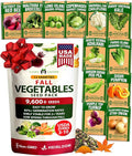 HOME GROWN 12 Fall Vegetable Seeds 9600+ Heirloom Non-GMO, High Germination, Cold Hardy Frost Tolerant Cool Season Garden, Beets, Kale, Cabbage, Peas, Broccoli, Lettuce, Onions (12 Varieties)