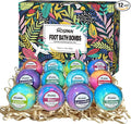 HOSPAN Organic Foot Bath Bombs Gift Set, 12 Essential Oil Rich Foot Soak for Mom and Dad, Handmade Foot Spa Bomb with Wonderful Bubbles, Great for Soothes Sore Tired Feet, Dry Feet Moisturize