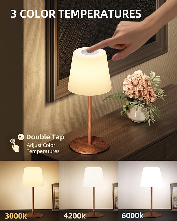 EZVALO Spa-Like Shower Lamp – IP65 Waterproof Bathroom Lamp, 4500mAh Rechargeable Cordless Mood Light, 3 Color Temps for Relaxing Bathroom & Bathtub Experience (2 Pack)