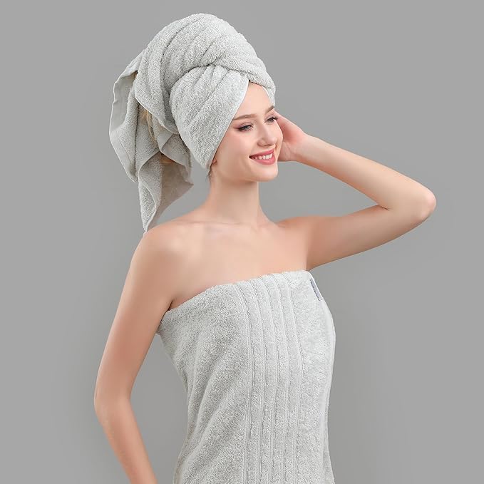Aibaser Towels 6 Pack Bath Towel for Bathroom, 100% Cotton (24 x 48 Inches) High Absorbency Quick Drying (Light Grey)