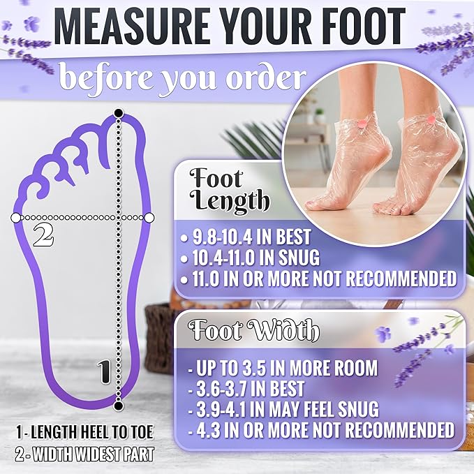 200 Pcs Plastic Socks for Moisturizing Feet – Leak-Proof Foot Gloves for Moisturizing, Ribbed Anti-Slip Design with 200 Stickers for Secure Fit – Paraffin Wax Bags | Self Care & Holiday Gifting