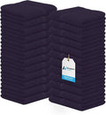 Avalon Towels Cotton Washcloths 24-Pack – 12 x 12 Inch Plum Super Soft & Absorbent Ring-Spun Cotton Wash Cloths for Face, Bath, Spa, Gym, Hotel & Cleaning