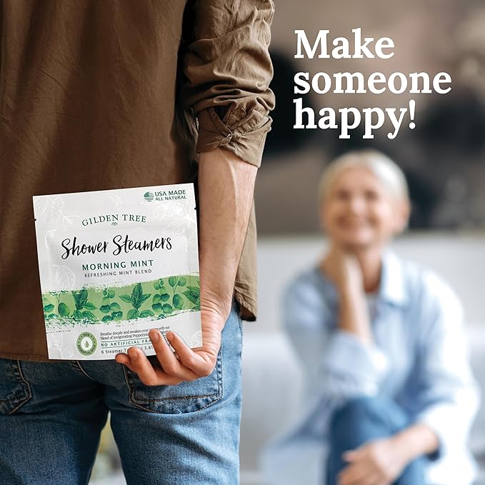 Gilden Tree Shower Steamers Aromatherapy Peppermint & Eucalyptus Essential Oils Sinus Relief, Birthday Gifts for Women Men Teens Adults, Made in USA (Morning Mint)