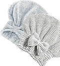 Jseng 2PC Bamboo Fiber Hair Drying Caps, Large Hair Wrap Towels, Extreme Soft & Ultra Absorbent, Thick Fluffy Fast Drying for Women