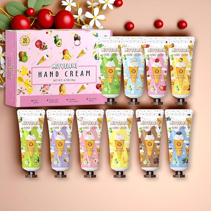 10 Pack Hand Cream Gift Set,Moisturizing Hand Lotion Travel Size,Gifts for Women,Teen girls, Easter Basket Stuffers,Mothers Day Gifts,Teacher Appreciation,Nurses Week, Small Gifts,Unisex
