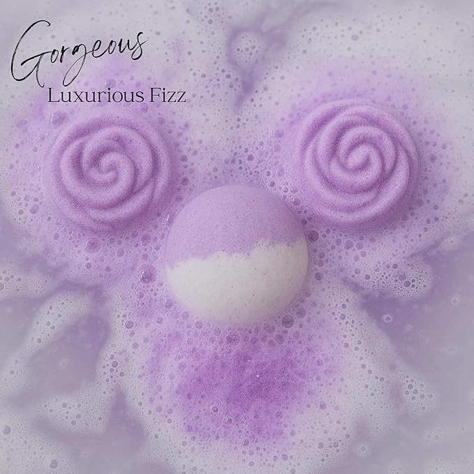 EvolutionUSA 3 Lavender Dreams Bath Bombs for Women – Organic Flower Bath Bombs, Soft Lavender Bath Fizzers, Womens Bath Gift Valentines or Easter, Lush Bath for Girls, Mothers Day Bathbombs