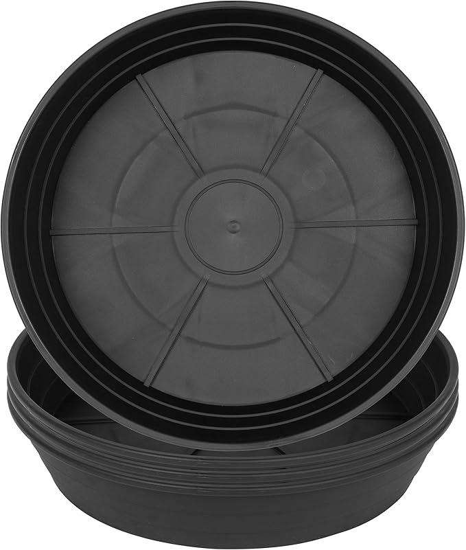 LWALRS 4 Packs 8 Inches Plant Saucer Drip Trays, Round Plastic Plant Pot Saucers Flower Pot Tray for Indoor Outdoor