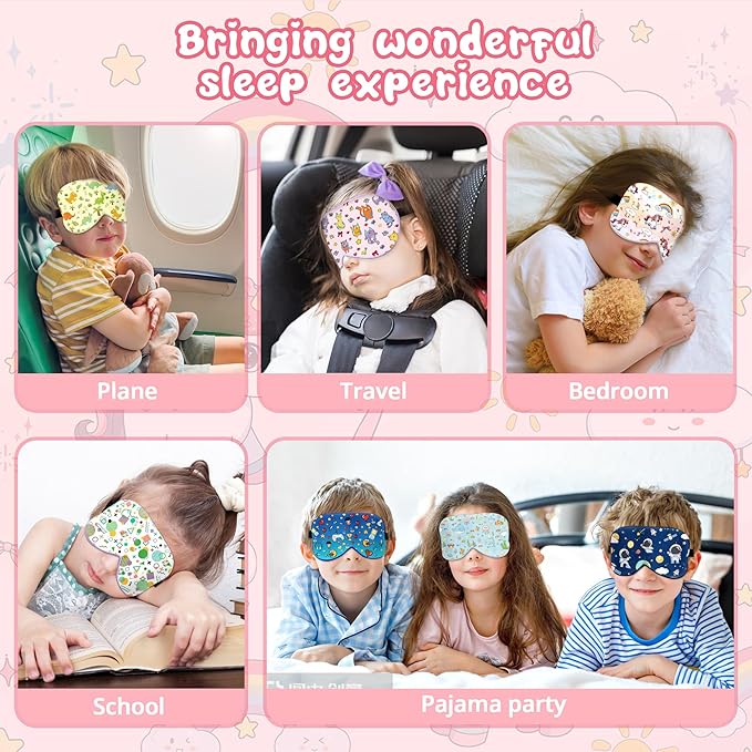 Kids Sleep Mask Eye Cover: 100% Real Natural Pure Silk Eye Mask with Adjustable Strap, Funny Blindfold Kids Eye Mask for Sleeping, Soft & Lightweight Eye Shade for Boys Girls Teens (Horse Style)
