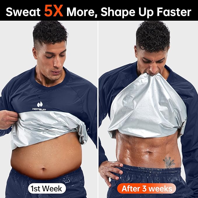 HOTSUIT Men Sauna Suit Sweat Suits Durable Gym Exercise Workout Jacket