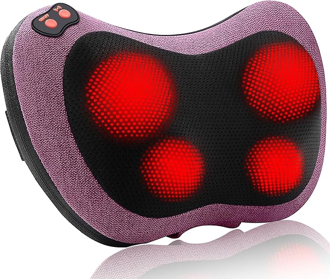 Papillon Shiatsu Back Massager with Heat, Mothers Day Gifts for Mom, Wife, Women & Her,Deep Tissue Massage Pillow for Neck,Shoulder,Foot & Lower Back Pain Relief,Gifts for Women,Her, Dad, Men (Purple)
