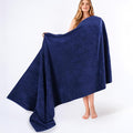 American Soft Linen 100% Cotton 600 GSM Turkish 40x80 Oversized Bath Towel Sheet, Extra Large Adult Towels for Bathroom, Navy Blue Bath Sheet