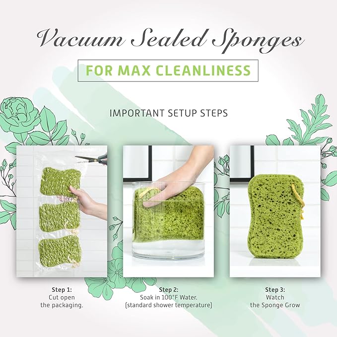 Spongentle Loofah Sponge for Shower and Bathing, Bath Sponge with Dual Texture, Shower Pouf for Gentle and Deep Exfoliation, Large Size Body Scrubber for Men & Women, PU Foam, 37% More Lather, 3 Pack