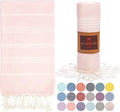 Cotton Prewashed, Soft, Cotton Bath Beach Spa Sauna Hammam Yoga Gym Hamam Towel Fouta Peshtemal Pestemal Blanket 39x69 inches (Pink Marshmallow)