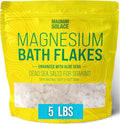 Magnesium Bath Flakes - Dead Sea Salt – Dead Sea Salts for Soaking – Magnesium Flakes for Bath - Enhanced with Aloe Vera (5 Pound)