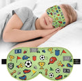 Kids Silk Sleep Mask – 100% Mulberry Silk Eye Cover, Kid Eye Mask with Adjustable Strap, Soft & Breathable Blackout Sleeping Mask for Boys and Girls Ages 5-15 (Soccer Ball Print)