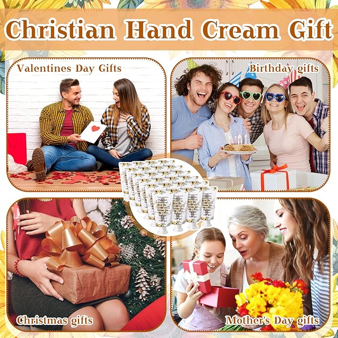 50 Pack Christian Hand Lotion Bulk Gifts for Women Mother's Day Gifts Bible Mini Travel Hand Lotion for Women Church Appreciation(Stylish)
