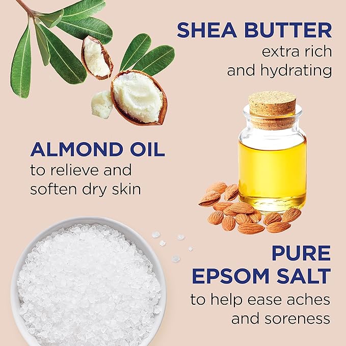 Dr Teal's Pure Epsom Magnesium Salt Soak, Shea Butter & Almond, 3 lbs (Pack of 4)