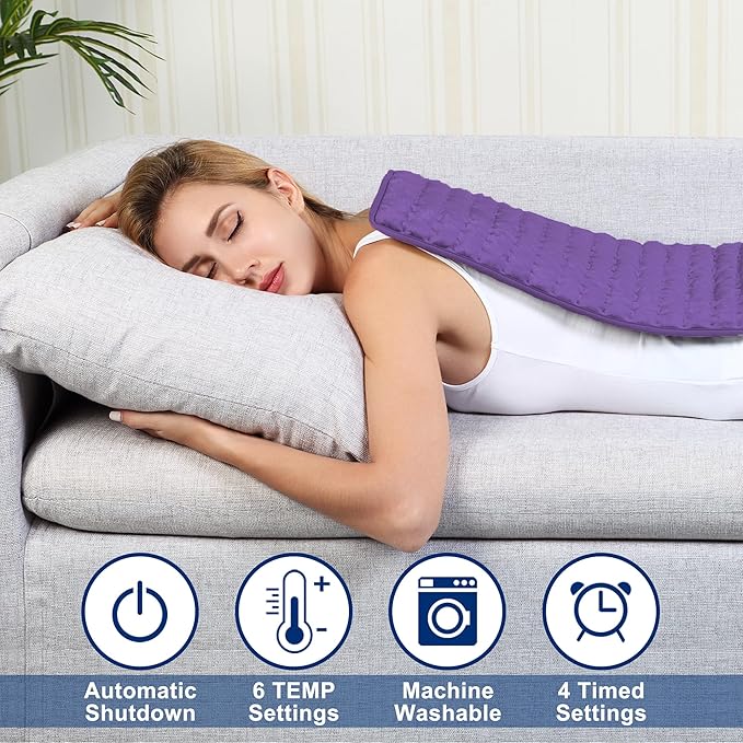 40X20 Inch Electric Heating pad for Back Neck Shoulder Knee Arms Legs- Electric Heat Pads with 6 Heat Settings & Auto Shut Off &Dry/Moist Heat Heating Pad for Birthday Mother Father Girl Men Women