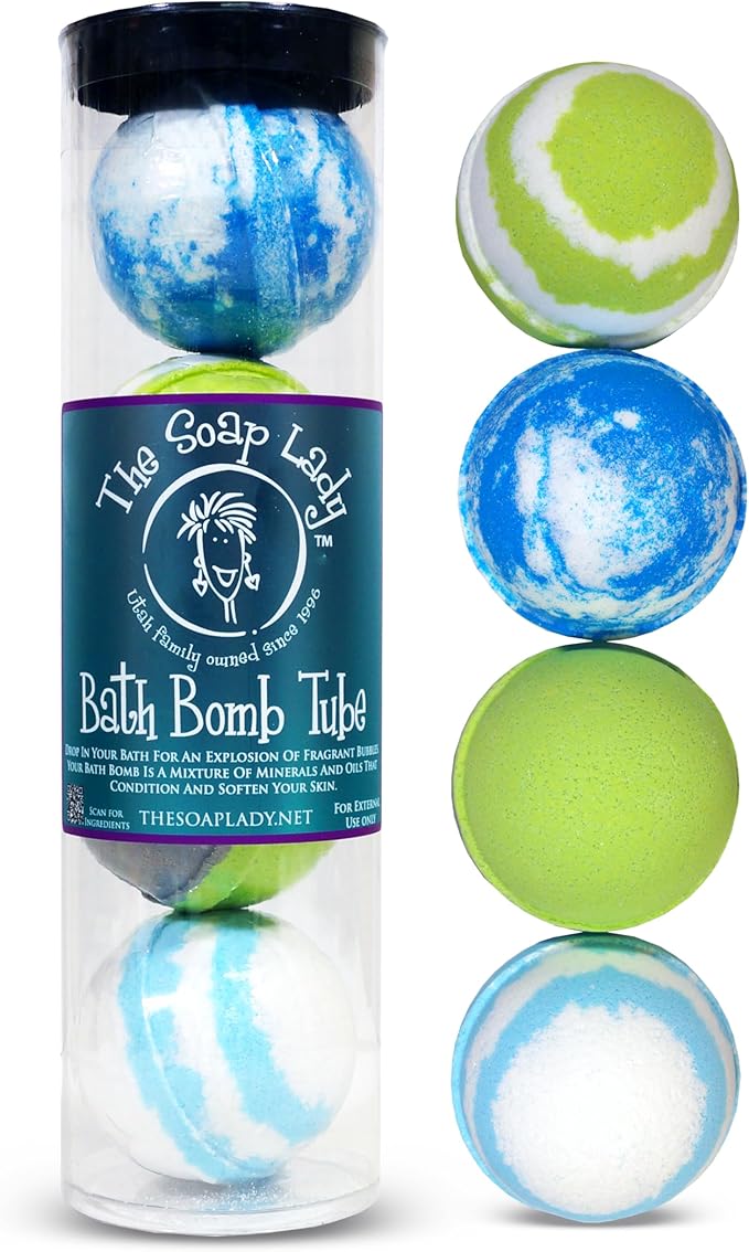 The Soap Lady Therapeutic Bath Bombs - Stop Pain, Vapor Bath, Detox, and Headache Gone - 4 Pack